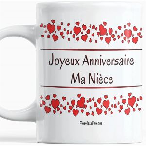 Eryi-Idée Cadeau Pour Anniversaire Niece Anniversaire Nièce Mug Original Joyeux Anniversaire Nièce Avec Des C?urs - Neuf
