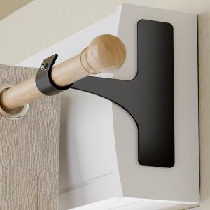 Support Tringle Rideaux Sans Perçage Pour Coffre Volet Roulant-Fixation Autocollante,Convient Aux Barres 19-28 Mm,Lot De 2,Métal Résistant,Installation Facile.[W13] - Neuf