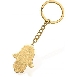 KAL-Hamsa Main De Fatima Porte-Clés Israël Juif Étoile De David Hamsa Main Porte-Clés Hébreu Bonne Chance Protection Bijoux Cadeau - Neuf
