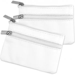 2 PCS Étui à Clés,11x8 cm,Porte Monnaie en Cuir PU pour Femme et Homme,Portefeuille Multifonction avec Compartiment,Porte-Clé,et Porte Carte,Idéal pour Un Usage Quotidien (Blanc+Blanc) - Neuf