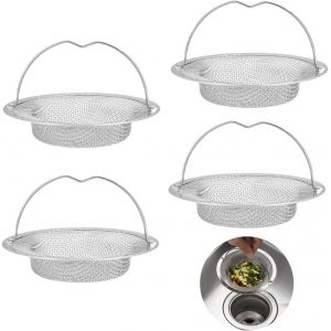 Lbgwp60-4pièces Tamis D'évacuation - Évier Poignée Tamis, Cuisine Acier Inoxydable 304 Fin Panier Lavabo Insert Sink Strainer Évacuation Évier Mailles Fines (11 X 7 X 2 Cm) - Neuf