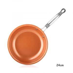 Ore-Poêle À Frire Antiadhésive En Cuivre De 8/10/12 Pouces,Poêles Pour ?Ufs,Steak,Poisson,Cuisson,Frire,Utilisation Générale,Cuisinière À Gaz Et À Induction-24cm- - Neuf