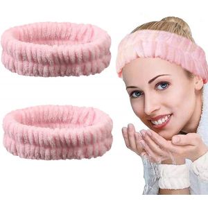 Bandeau Maquillage, Bandeau Maquillage Cheveux Femme, Bandes De Poignet Faciales En Flanelle Pour Femme, Élastique Bandeaus Soin Visage Pour Lavage Du Visage (Noir, L) - Neuf