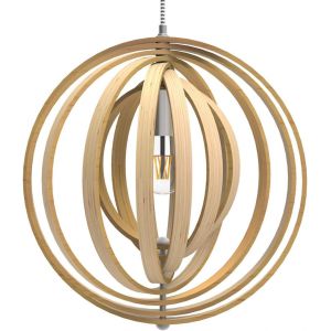 Subzonal-Tomons Lampe De Plafond Led En Bois Plafonnier Lustre Du Style Moderne Vintage En Forme De Sph&egrave;re Bandes De Bois Ajustable Pour Restaurants, Chambre, Salon, Salle De Bain, Caf&eacute;-Bar, Cuisine - Neuf