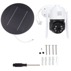 Camera de securite exterieure sans fil solaire 4G, vision nocturne, HD, interphone a distance, camera de surveillance couleur - Neuf