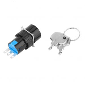 Interrupteur rotatif a cle a montage sur panneau 2/3 positions, 250 V CA/3 A CC/30 V CA/5ALA16-11Y2 - Neuf