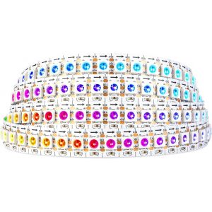 WS2812B ECO Ruban LED 1M 144 LEDs DC5V Adressables Individuellement SMD5050 Bande Lumineuse de Couleur de Rêve Fils en Alliage IP30 Non étanche pour Projets de Bricolage Intérieur(WS2812E) - Neuf