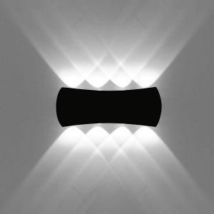 8 W Modern Led Wall Light Up Down Aluminium Wall Lamp Waterproof Ip65 Led Indoor Outdoor For Bedroom, Bathroom, Hallway, Living Room, Stairs, Black 6000k - Neuf