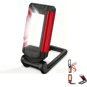 Mevronisshop-Lampes Led Rechargeables, Rechargeable Cob Baladeuse Led Ultra Lumineuse Avec Base Magn&eacute;tique Et Crochet Pliant, 7 Modes, Pour Atelier, Camping, Urgences - Neuf