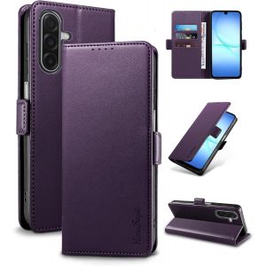 JGD-Coque pour Samsung Galaxy A17 - [Blocage RFID] Housse &Eacute;tuis de Protection PU Luxe [Magn&eacute;tique] [Fente Carte] [Stand] Portefeuille Flip Case,[Violet] - Neuf