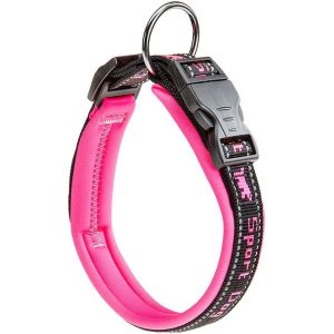 Eryi-Collier Chien Sport Dog, Collier Pour Chien De Taille Grande, Rembourrage Doux, Coutures Réfléchissantes, Étiquette Pour Le Nom De L'animal, Reglable, Taille: 2,5 Cm (35-45 Cm), Rose - Neuf
