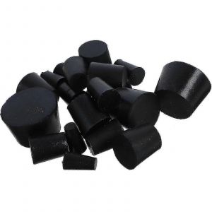 Lot de 21 bouchons en caoutchouc pour tubes &agrave; essai - Neuf