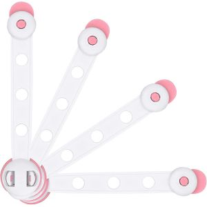 Porte D'armoire De S&eacute;curit&eacute; Pour Enfant,4 Loquet De S&eacute;curit&eacute; Pour B&eacute;b&eacute;,Loquet De S&eacute;curit&eacute; Pour Arr&ecirc;t De Porte B&eacute;b&eacute;,Pour Tiroir,Porte,Armoire,R&eacute;frig&eacute;rateur,Toilette - Neuf