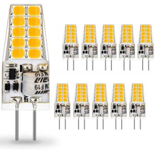 Ampoule Led G4,3w Équivalent À Une Lampe Halogène 30w,Ampoules Led G4 Blanc Chaud 3000k 300lm,Non Dimmable Ac/Dc 12v 360 Degrés,10 Pièces[Amp740481] - Neuf
