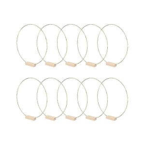 10 Paquets De 10 Pouces En Métal Floral Cerceau Centre De Table Avec 10 Paquets De Porte-Cartes En Bois,Or Hoop Cen - Neuf