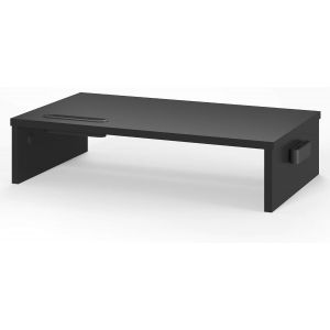 JEXNOVASHOP-Support de Moniteur Réhausseur d'Écran Ergonomique en Bois Noir pour Écran PC , (W420 x D235 x H104mm), Support d'Ordinateur avec Gestion de Câbles, Capacité 30kg - Neuf