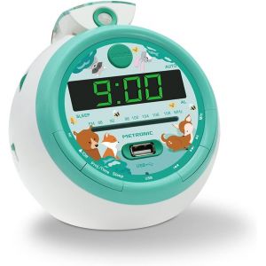 Radio-r&eacute;veil Forest FM USB Projection Double Alarme 477343, Vert, S - Neuf