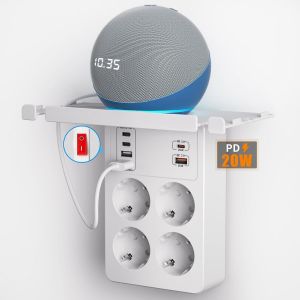 PD20W Prise Multiple avec Interrupteur, Multiprise Murale avec Charge Rapide PD3.0 et QC18W,Prise USB Multiple 4 Prises Euro et 6 USB Chargeur, Adaptateur Multiprise Electrique avec &iquest;&iquest;tag&iquest;&iquest;res,Blanc - Neuf