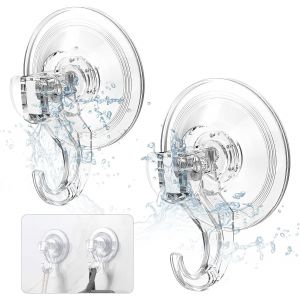 Ventouse Crochets 6,6 lb (Max) de Douche, salle de Bains, Cuisine, Fenêtre, Amovible Lourds Crochets en Plastique, Multi-Usage Intérieur Vide Accroché Cintre pour les Serviettes, C - Neuf