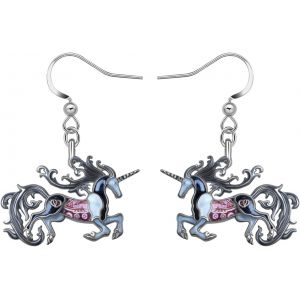 Kal-Boucles D'oreilles Licorne En Émail Fantaisie Cheval Bijoux Pendants Alliage De Zinc Licorne Cadeaux Pour Femme Fille Party Favors Charms - Neuf