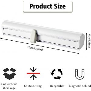 Le Papier Film, Distributeur, Parfait Film Alimentaire Cutter, Du Papier Film, Distributeur, Distributeur De Papier D'aluminium, Film Transparent Coupe Pour Un Film Clair, Gris Aluminium (37 - Neuf