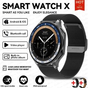 Huawei-Montre Intelligente &Eacute;tanche Ios Watch X Pour Homme, Montre D'Affaires Haut De Gamme, Grand Album De M&eacute;moire 32 Go, Bracelet De Sport Et De Fitness, Nouveau, 2024.Black Mesh Belt. - Neuf