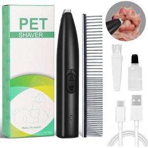 Tondeuse Chien Professionnelle, Tondeuse Chat,Tondeuse Pour Chien Rechargeable Par Usb,Pour Chiens Chats Pattes, Yeux, Oreilles, Visage, Corps (Noir) - Neuf