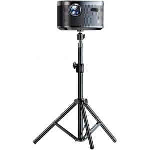 VornixorSarlshop-Support pour Projecteur avec Tr&eacute;pied 32-60cm, Socle de Projecteur avec Filetage 1/4"" de Pouce et Rotule Pivotante 360&deg;, Noir - Neuf