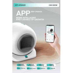 Bo&icirc;te De Poubelle Pour Chat Intelligent Dot&eacute;e De Technologie De Nettoyage Automatique, Bo&icirc;te Multifonctionnelle Am&eacute;lior&eacute;e Avec Robot De Nettoyage, Connectivit&eacute; Wi-Fi, Contr&ocirc;le Intelligent &Agrave; - Neuf