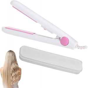 Kal-En 1 Lisseur Cheveux Mini Lisseur De Voyage Professionnel Lisseur Boucleur Cheveux En Céramique Pour Tous Types De Cheveux Cadeaux Pour Femmes (Blanc) - Neuf