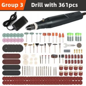 Mini perceuse électrique,outils électriques,perceuse,meuleuse,ensemble d'accessoires de meulage,machine à propositions portatives,mini perceuse,graveur - Type With 361pcs - Neuf
