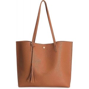 Sacs fourre-tout pour femmes Cuir PU Grand sac &agrave; bandouli&egrave;re Pompon Sac &agrave; main - Neuf