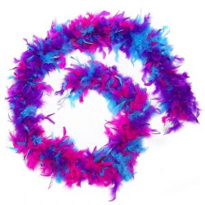 Les Cheveux De Foulard Pour Les Femmes, Coloré Foulard De Soie Avec La Turquie Plume, 60g, Violet, 46 Pouces, Idéal Pour Les Projets D'artisanat, Danse, Mariage, Costume - Neuf