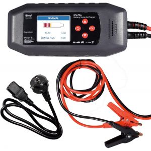 MEVRONISSHOP-Chargeur-Testeur de Batterie 2-en-1 Intelligent 12V | Universel AGM/EFB/LiFePO4 + D&eacute;sulfatation &iquest; -20&deg;C &agrave; 50&deg;C pour Voitures, Camions, Bateaux - Neuf