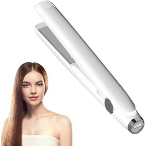 Kal-Lisseur Cheveux Sans Fil, 2 En 1 Mini Lisseur Cheveux Et Fer À Friser Avec Charge Usb-C Mini Fers À Lisser En Céramique Lisseur De Voyage Lisseur Et Fer À Boucler Pour Longs Ou Courts (Blanc) - Neuf