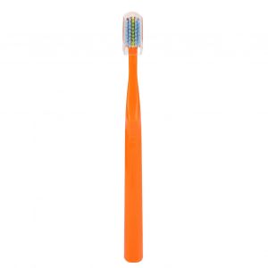 Brosse A Dents Orthodontique Ergonomique De Voyage, Portable, Poils Souples, Elimination Du Tartre Et Des Taches, Brosse De Nettoyage Pour Appareil Dentaire, Orange - Neuf