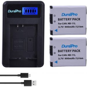 Lot de 2 batteries Li-ion NB-11L NB-11LH + chargeur LCD USB pour Canon PowerShot A2300 A2400 A2500 A2600 A3400 A3500 A4000 IS,ELPH 110 115 130 320 340 HS,IXUS 260 HS 5 132 D 140 155 150 145 - Neuf