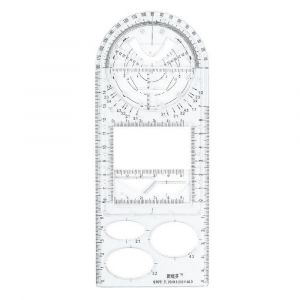 Règle Géométrique Multifonctionnelle,Modèle De Dessin Géométrique,Outil De Mesure Pour Étudiant,Règle De Mesure D'architecture De Bureau - Type High School-2 - Neuf