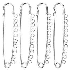 Lot De 4 Grandes Épingles De Sûreté En Métal Pour Broches Et Kilts - Neuf