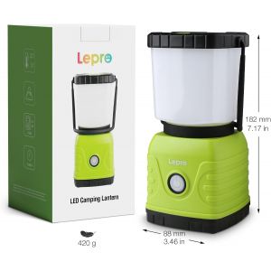 Rechargeable Camping Lamp,1300 Lumens,4 Modes Dimmable,Camping Lantern With 3600 Mah External Battery For Camping,Rescue,Garage And Cellar - Neuf