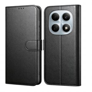 Coque pour Xiaomi Redmi Note 15 4G/5G - Portefeuille Noir Rabat Clapet Aimant&eacute; Rangement Cartes Phonillico&reg; - Neuf