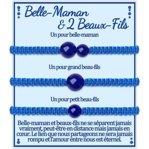 Eryi-Belle Maman Beau Fils Bracelets Cadeau Belle-Mere Et 2 3 Beaux-Fils Assortis Mère Noel Cadeaux Fetes Des Mere Anniversaire Femme A Mon Fils Cadeau Original Idee Homme Bijoux Pour 2 3 4 - Neuf