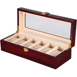 Kal-Boîte De Montre Boîte De Rangement De Bijoux Boîte D'affichage Boîte En Bois Avec Serrure Pour Hommes Femmes - Neuf