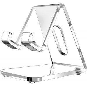 Support De Téléphone Portable En Acrylique Transparent 5 Mm D'épaisseur,Pour Bureau,Convient Iphone 14 13 Pro Max,Tous Les Smartphones 4 À 8"" Claire - Neuf