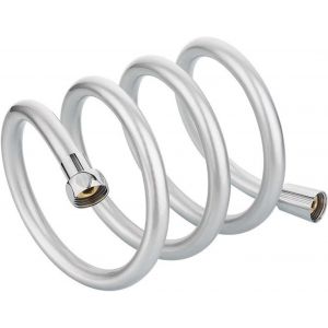 Tuyau de douche universel-1,5 m-Flexible-Anti-torsion-Pour raccords de bain-Avec bande d'étanchéité-Résistant à la pression-Protection anti-torsion-Aspect PVC (150 cm) - Neuf