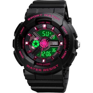 Femme Montres Bracelet &Eacute;tanche Led Digital Analogique Quartz Temps Double Sport Outdoor Militaires Multifonctionnel Plastique Montre Et Caoutchouc Ruban - Neuf
