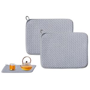 Lot De 2 Tapis &Eacute;gouttoirs En Microfibre 45x60cm Pour Plan De Travail De Cuisine - Neuf