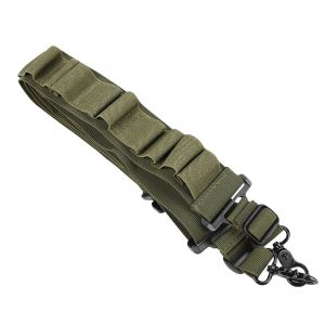Sangle Tactique Reglable Pour Fusil, Porte-Balles, Ceinture De Rangement, Vert Armee - Neuf