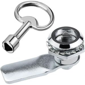 serrures triangle de boîte de compteur électrique et de gaz avec clé triangulaire pour armoire à came,verrou triangle serrure de boîte aux lettres,serrure de porte de métro (Argent-1PC) - Neuf