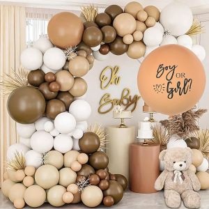 AYUHR-Gender Reveal Party Decoration - Arche Ballon Rose et Bleu plus Boy or Girl Toile de Fond, Ballon Gender Reveal Deco Baby Shower Mixte Fille ou Garçon - Neuf